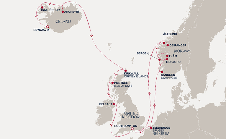 Itinerary map