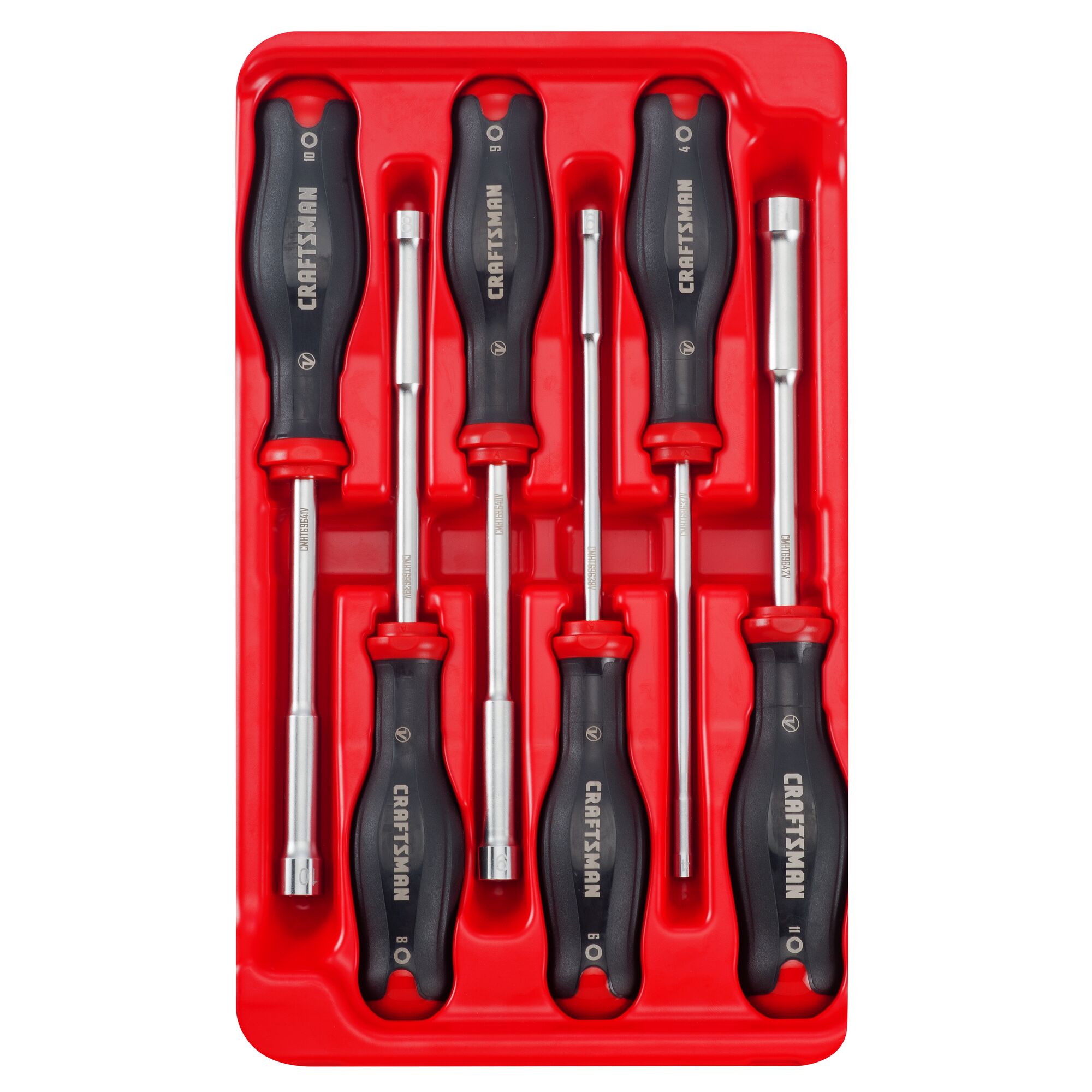 V Series 6 piece Metric Nut Driver Set in packaging.