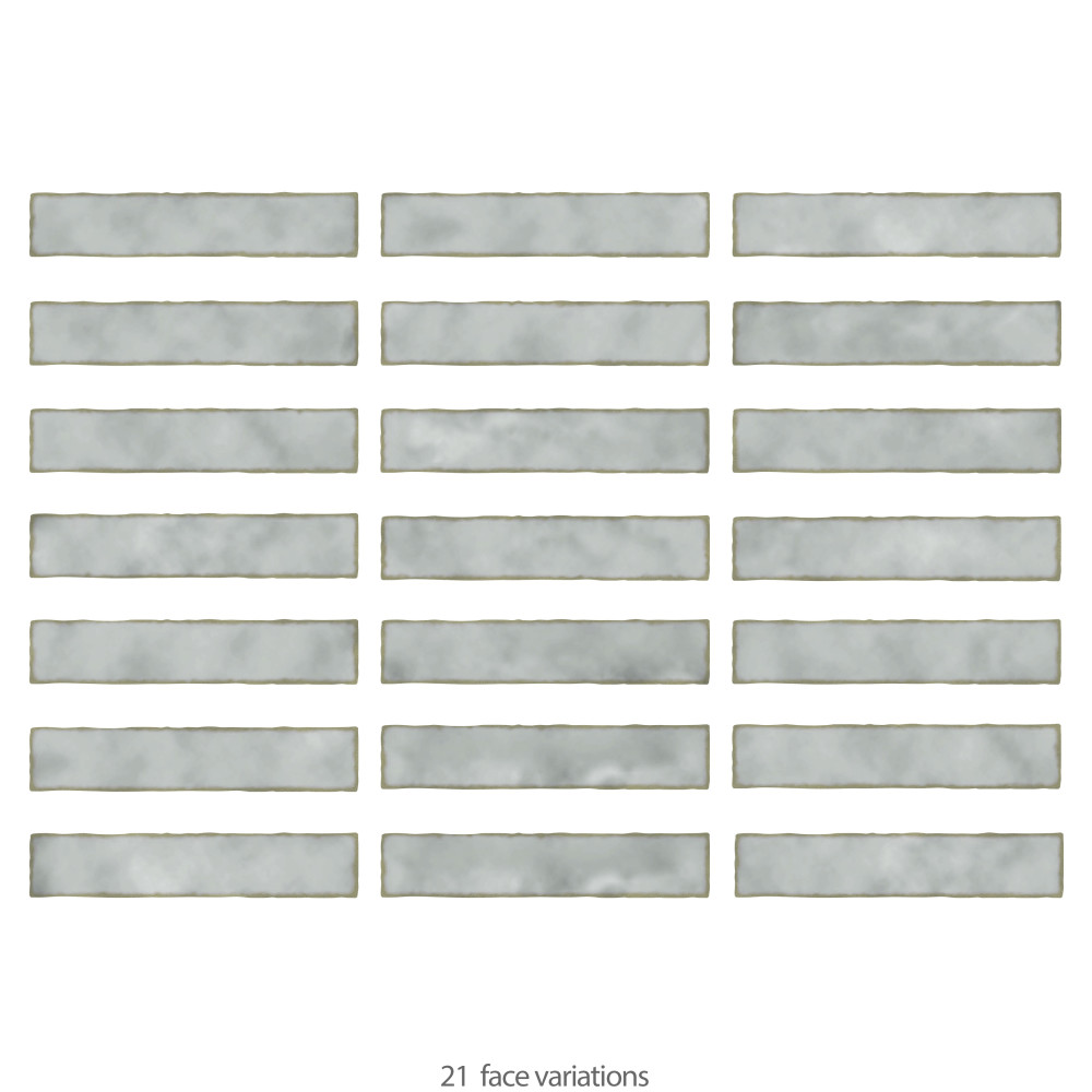 Hudson Studio Soho Brick Grey Eye 1-7/8 in. x 9-3/4 in. Ceramic Wall Tile