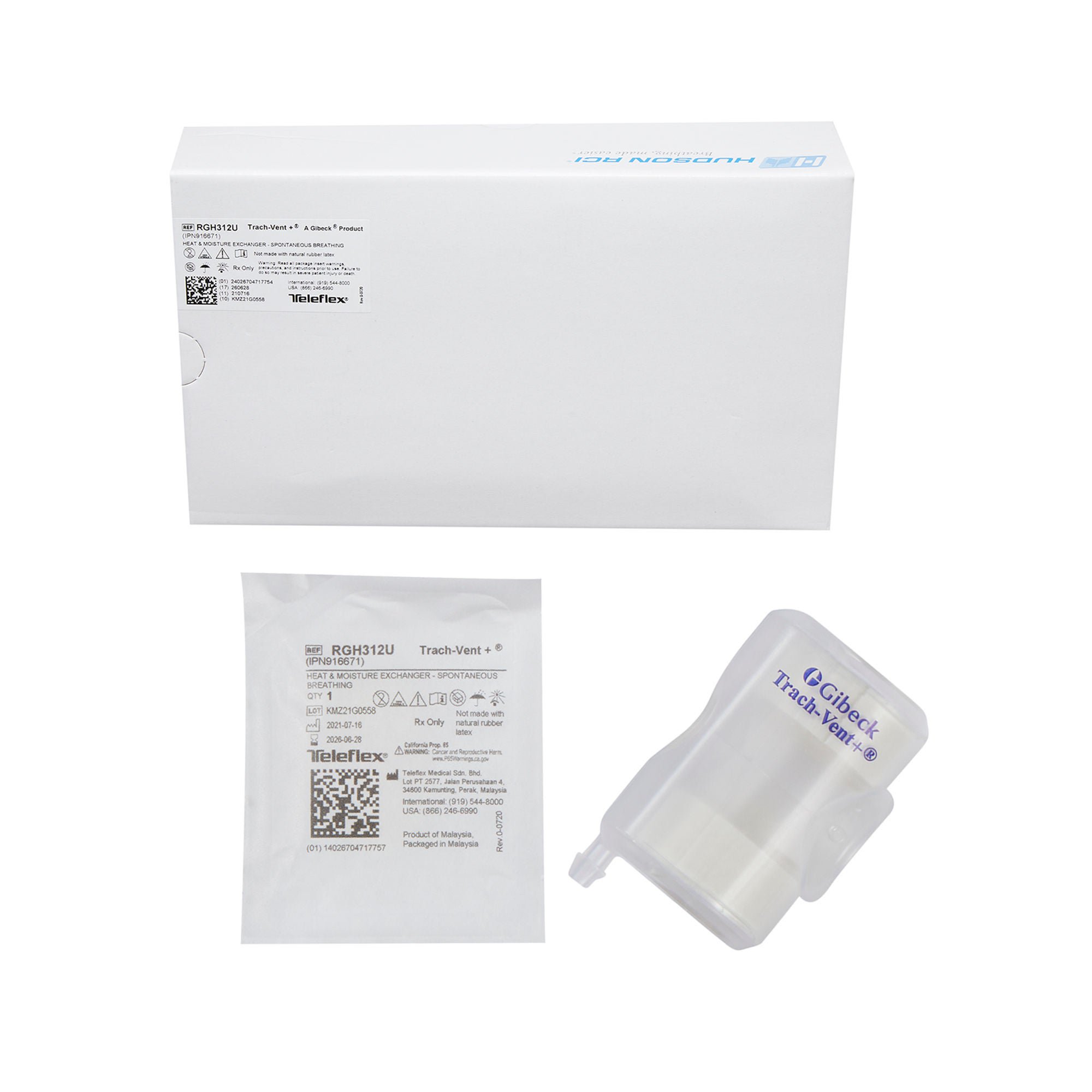 Gibeck® Trach-Vent®+ Heat and Moisture Exchanger