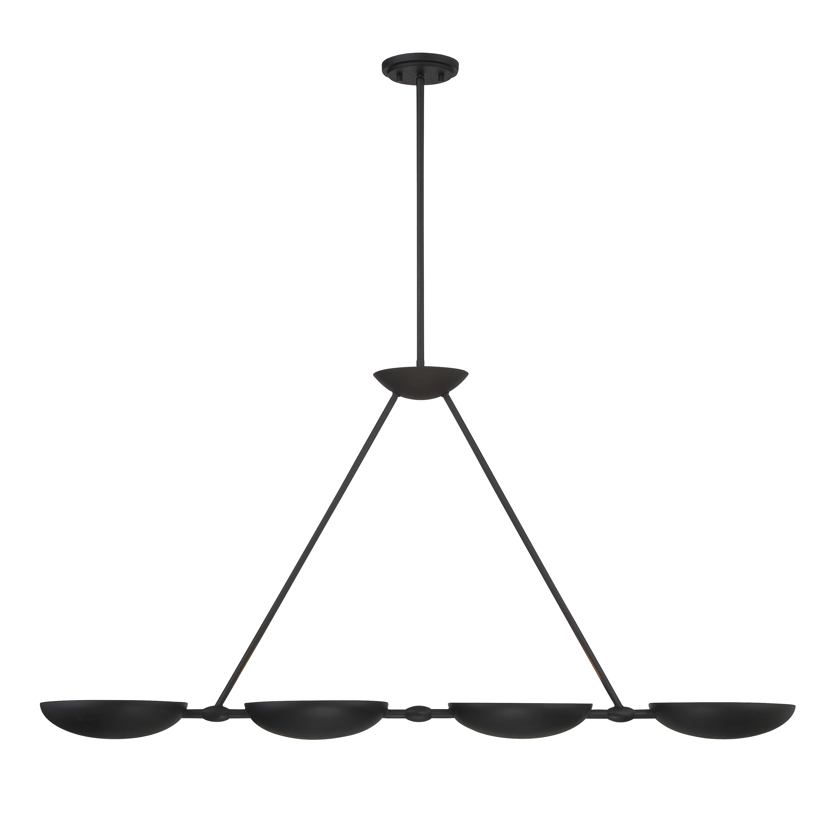 The Undertas brings industrial-modern style to your kitchen with four adjustable rotating shades in textured coal black. Its 48-inch linear design provides excellent task lighting over islands and dining tables. - alternate view