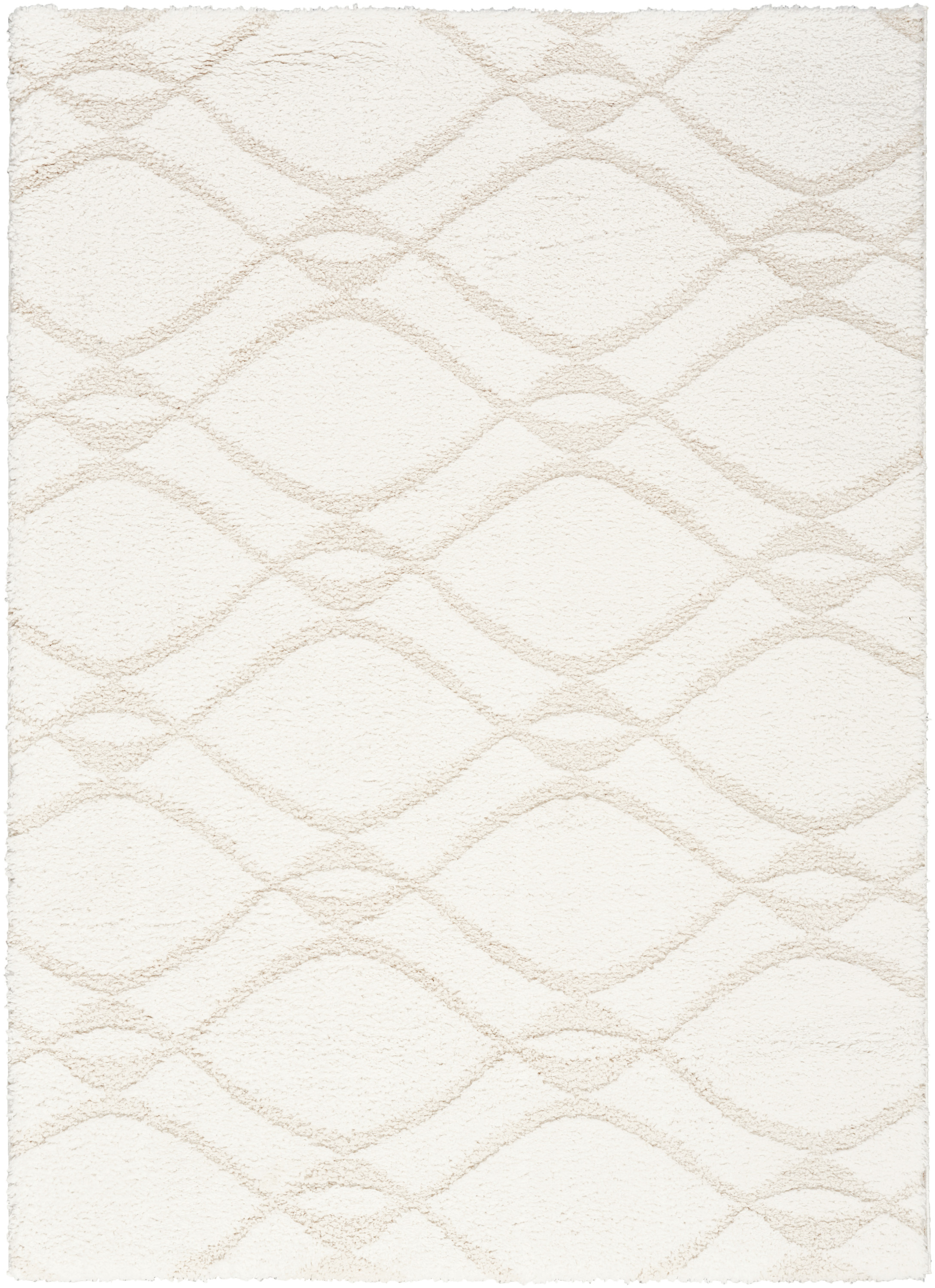 Nourison Modern Shag 5'3" x 7' Ivory Beige Modern Indoor Rug