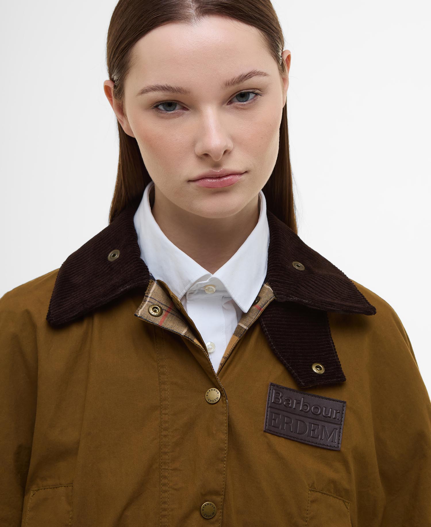 Barbour x ERDEM Reversible Clover Showerproof Trapeze Jacket image number 3
