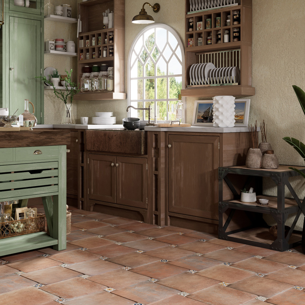 Benisa Marelle Cotto with Paladio Taco 11-7/8 in. x 14 in. Porcelain Floor and Wall Tile