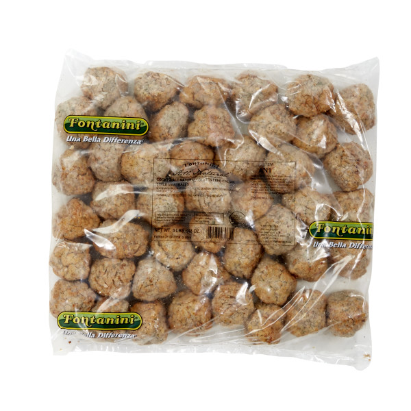 FONTANINI(r) Meatball, All Natural, Gluten Free, Cooked, 1 oz, 5/3 lb . C1CB - Front Center Inner Pack (Hi Res)