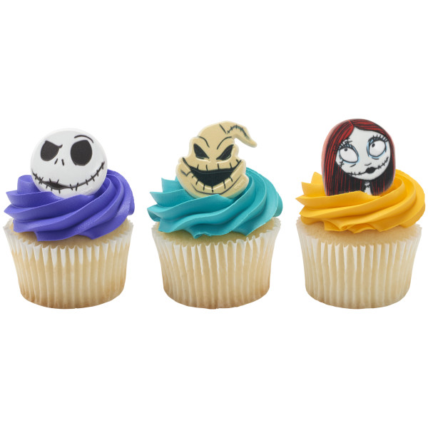 Disney Tim Burton's The Nightmare Before Christmas Jack Skellington, Sally, and Oogie Boogie Cupcake Rings
