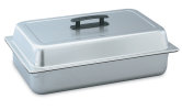 Full-size stainless steel solid dome cover with black Kool-Touch® handle
