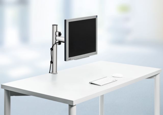 Novus TSS Single monitor arm enhances comfort by elevating a monitor to your ideal viewing height.