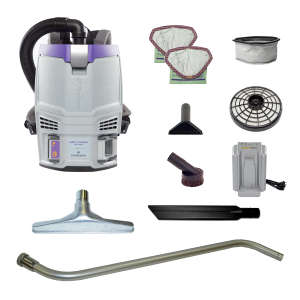 ProTeam, GoFit 3 Cordless 8Ah w/ AviationVac 1.5" Tool Kit, 14", Backpack Vacuum