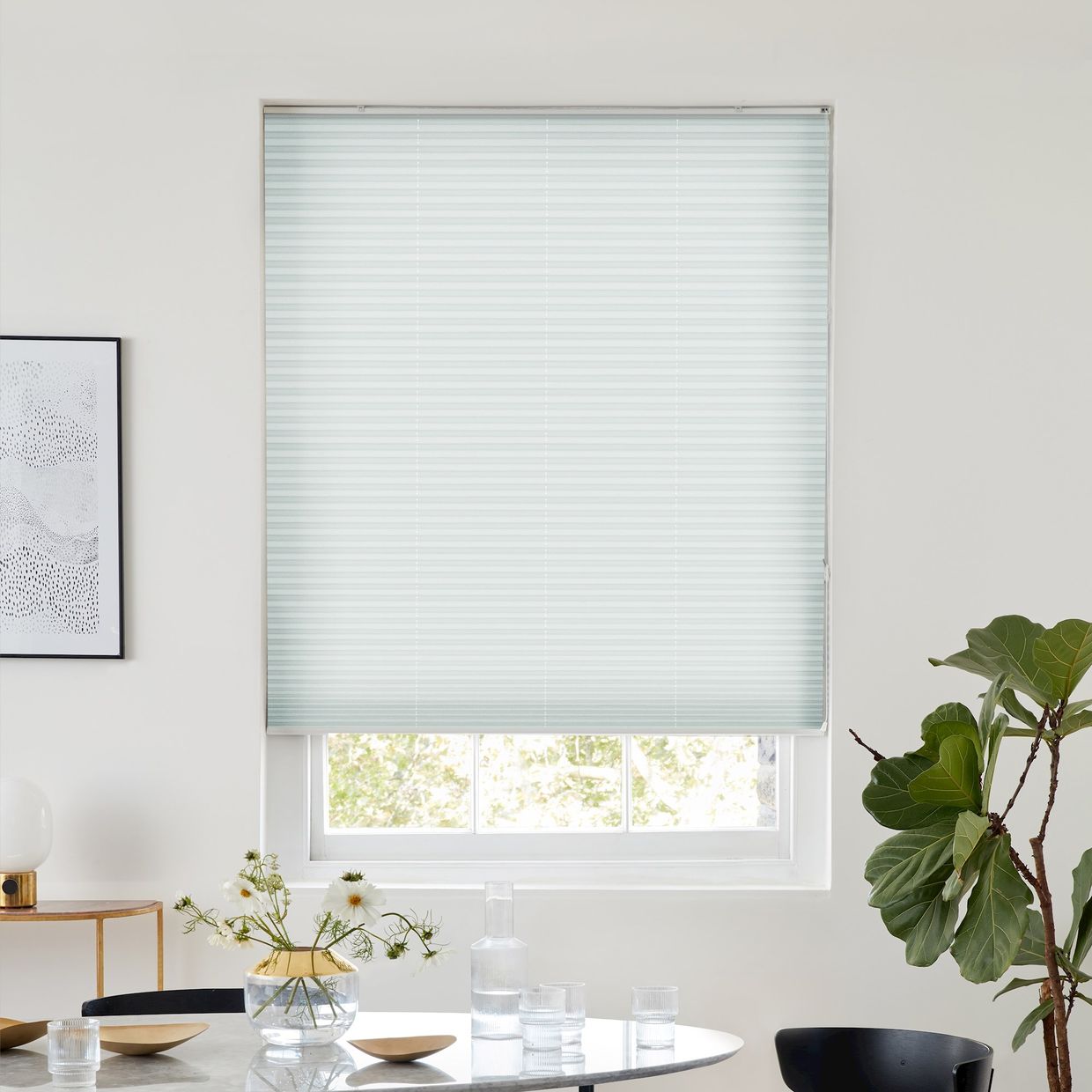 Botanic White Pleated Blind