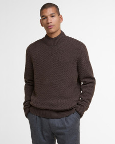 Stonesand Funnel-Neck Jumper Dark Oak