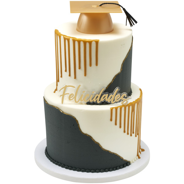 Gold Smooth Grad Hat Layon