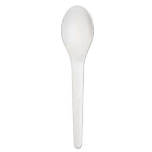 Eco-Products,Inc., Plantware Compostable Cutlery, Spoon, 6", Pearl White