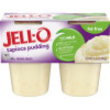 Jell-O Tapioca Fat Free Pudding Snacks, 4 ct Cups