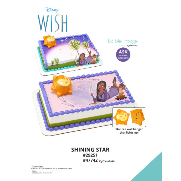 Disney's Wish Shining Star The Magic of Cakes® PhotoCake® Enhanced Background and Icing Page