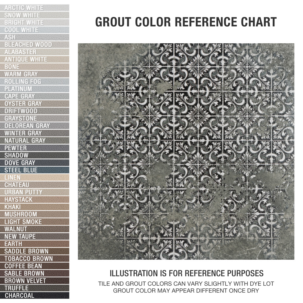 Antigua Deco Graphite 13 in. x 13 in. Porcelain Floor and Wall Tile