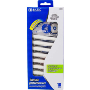 Jumbo Correction Tape with Grip, 5 mm x 394", Pack of 10