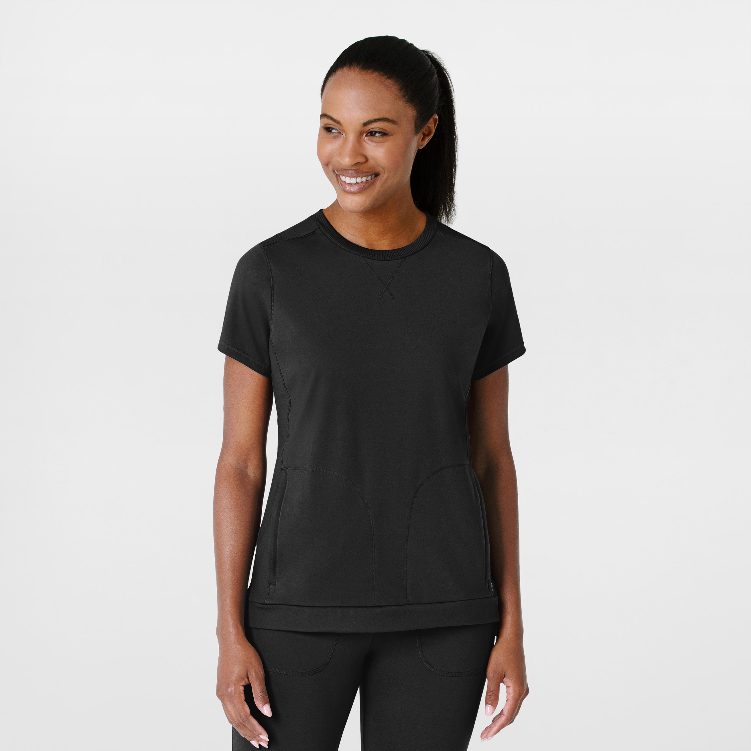 RENEW Knit Women‘s Flex-n-Reach Crew Neck Scrub Top-Wonder Wink
