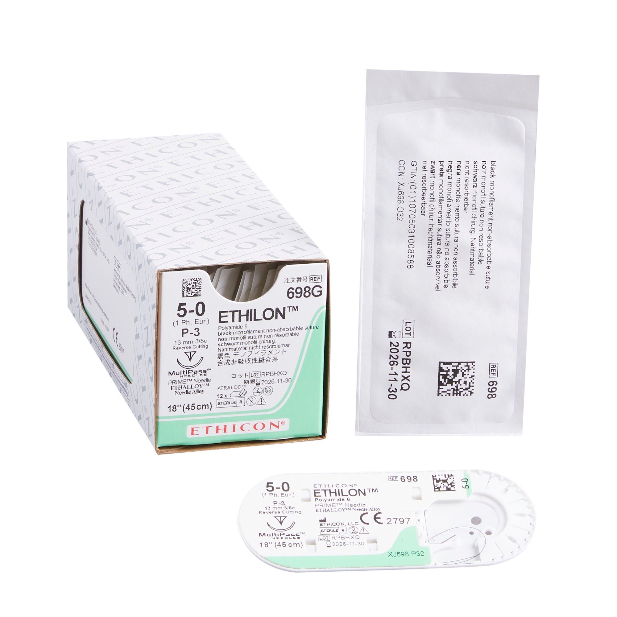 Ethilon™ Suture with Needle, Size 5-0