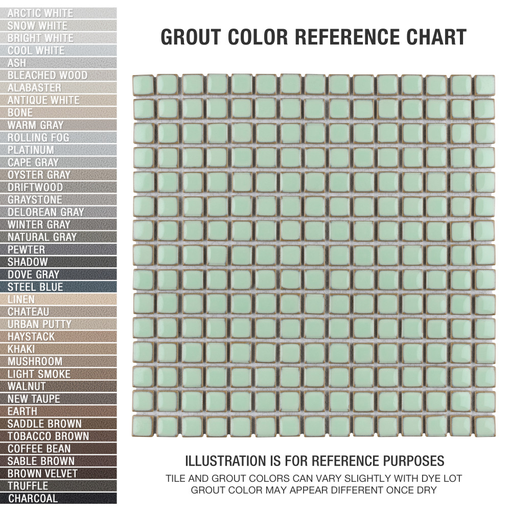 Hudson Edge Light Green 12-1/4 in. x 12-1/4 in. Porcelain Mosaic Tile