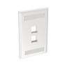 NetKey® 1-Gang Flush Mount Vertical Faceplate 2-Port Includes Label and label Covers. White