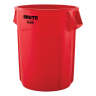 Rubbermaid Commercial, VENTED BRUTE, 55 gal, Resin, Red, Round, Receptacle