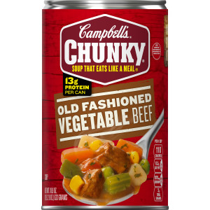 Campbell’s® Chunky® Soup, Old Fashioned Vegetable Beef Soup, 18.8 Oz Can (Case of 12)