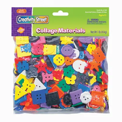 Creativity Street  Plastic Buttons, Assorted Colors,  3/4" to 1", 1 lb.