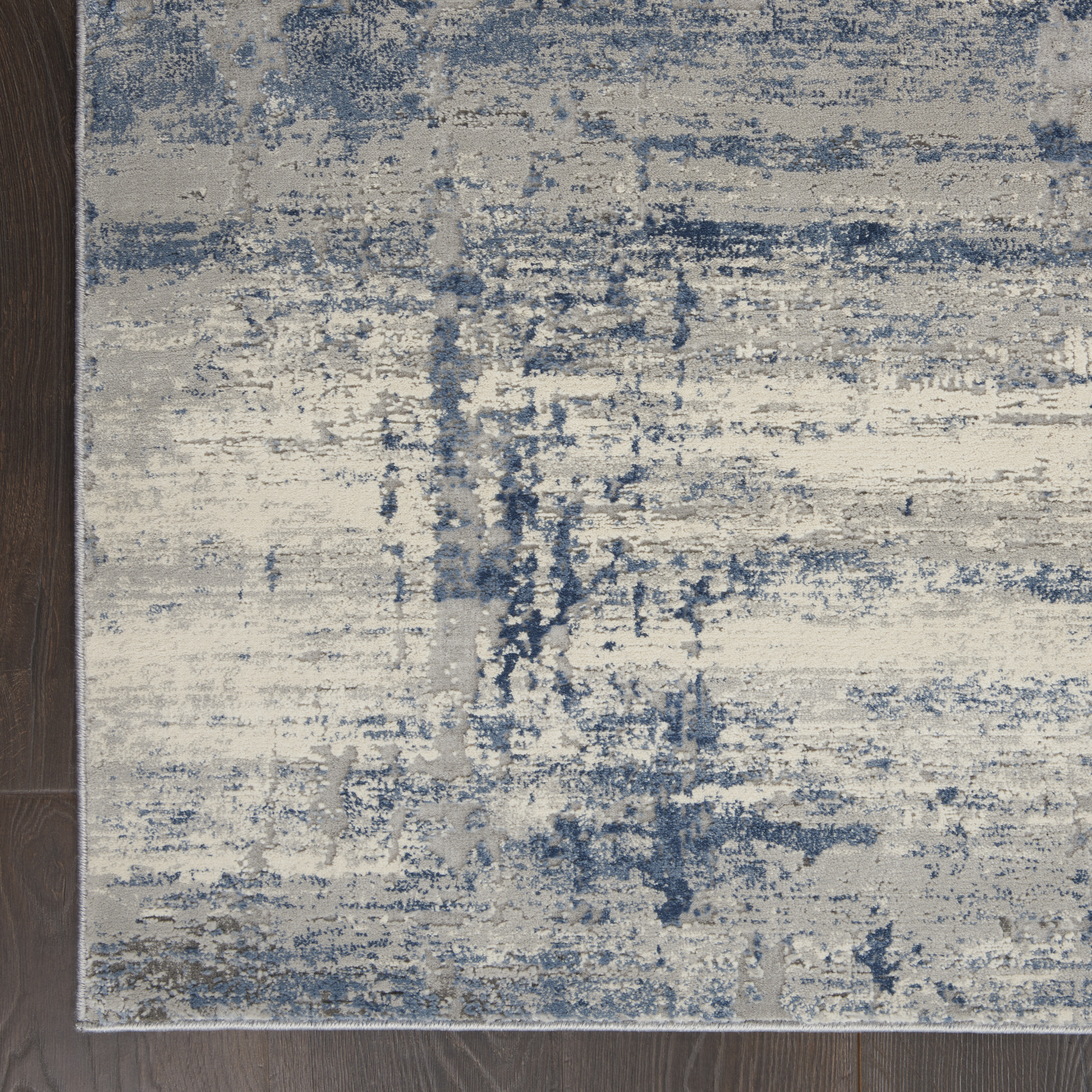 Nourison Rustic Textures 3'11" x 5'11" Ivory Blue Modern Indoor Rug
