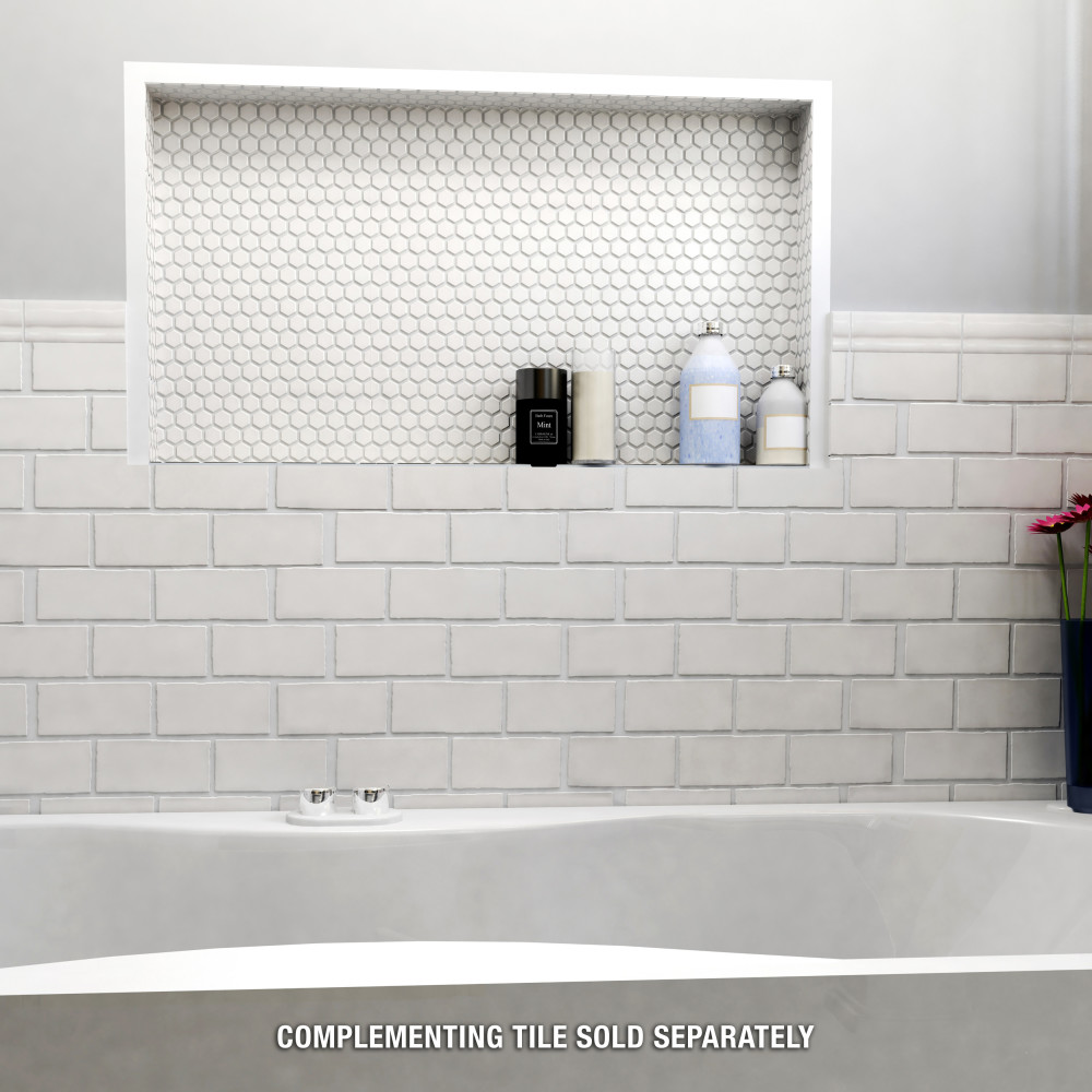 Antic Craquelle White 3 in. x 6 in. Ceramic Wall Tile