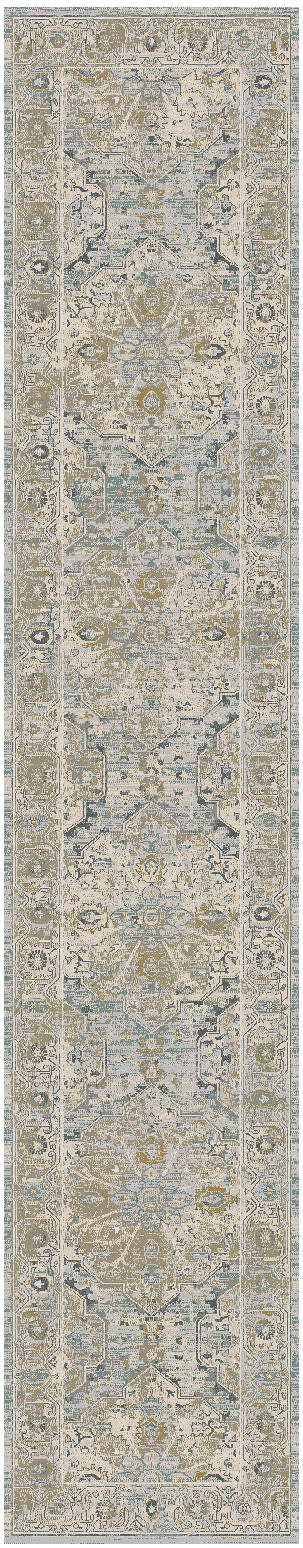 Nourison Lynx 2'3" x 12' Light Blue Vintage Indoor Rug
