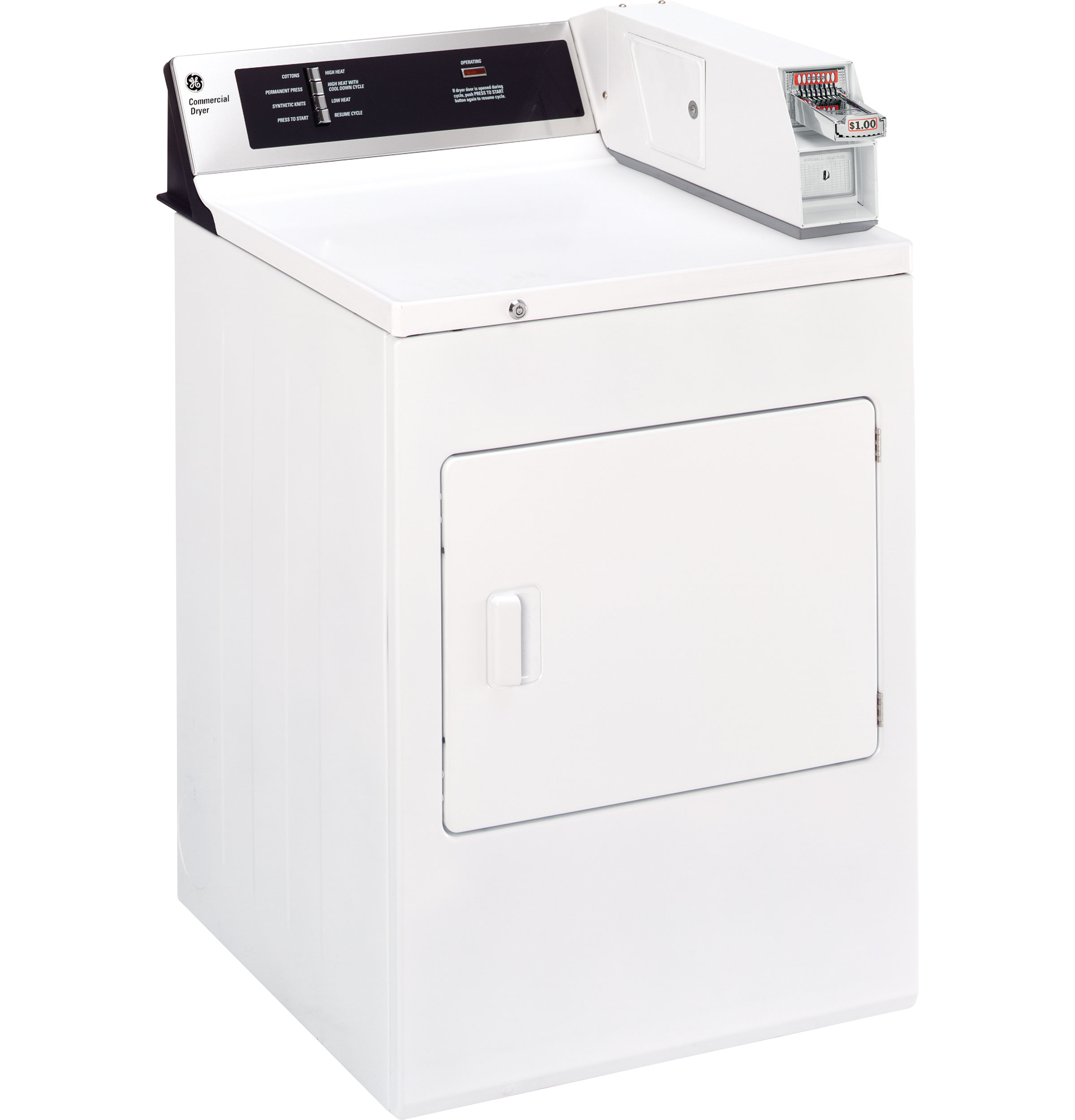 GE® 7.0 Cu. Ft. Capacity Coin-Operated Electric Dryer