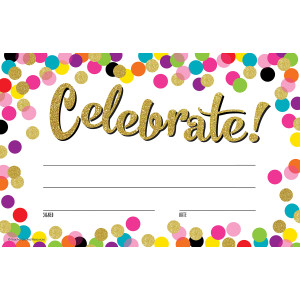 Confetti Celebrate! Awards, 8.5" x 5.5", Pack of 25
