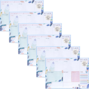 Carpe Diem Weekly Planner Pad Feathers 6 packs of 6