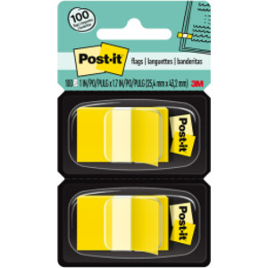 Flags - Yellow, 50/Dispenser, 2 Dispenser/Pack