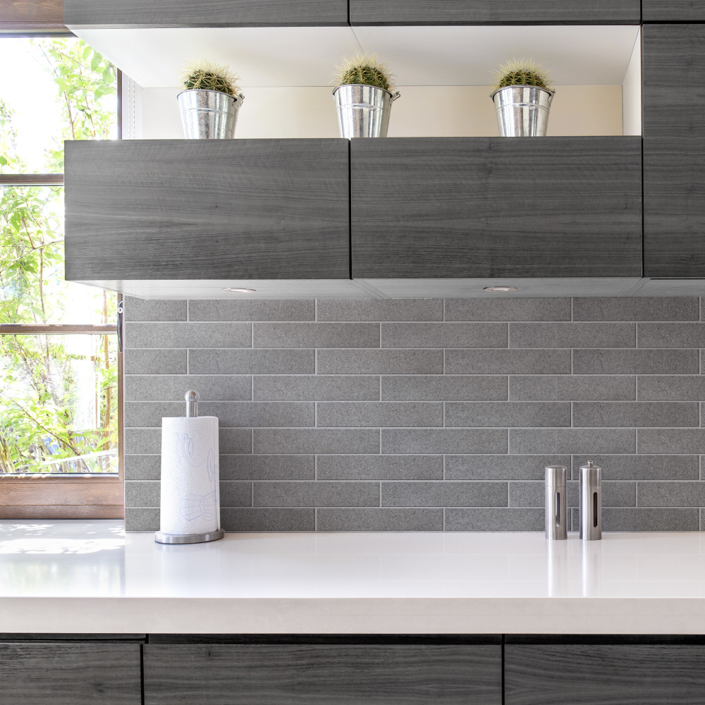 Muretto Grigio Glossy 2 in. x 10 in. Porcelain Floor and Wall Tile