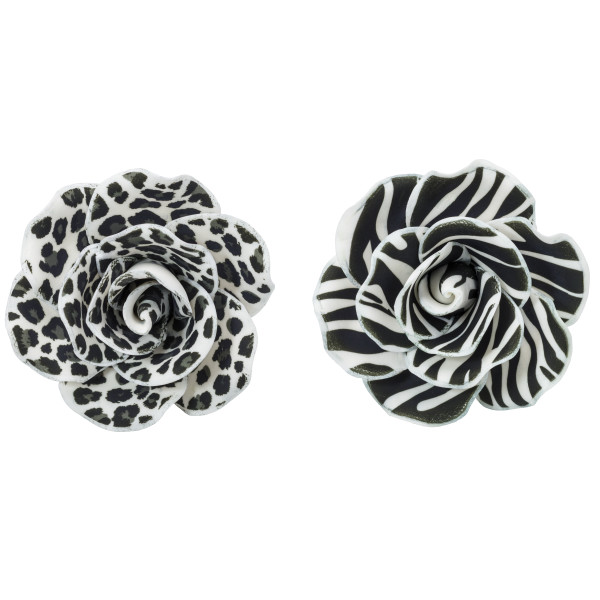 Animal Print Printed Rose Assortment Gum Paste Flowers