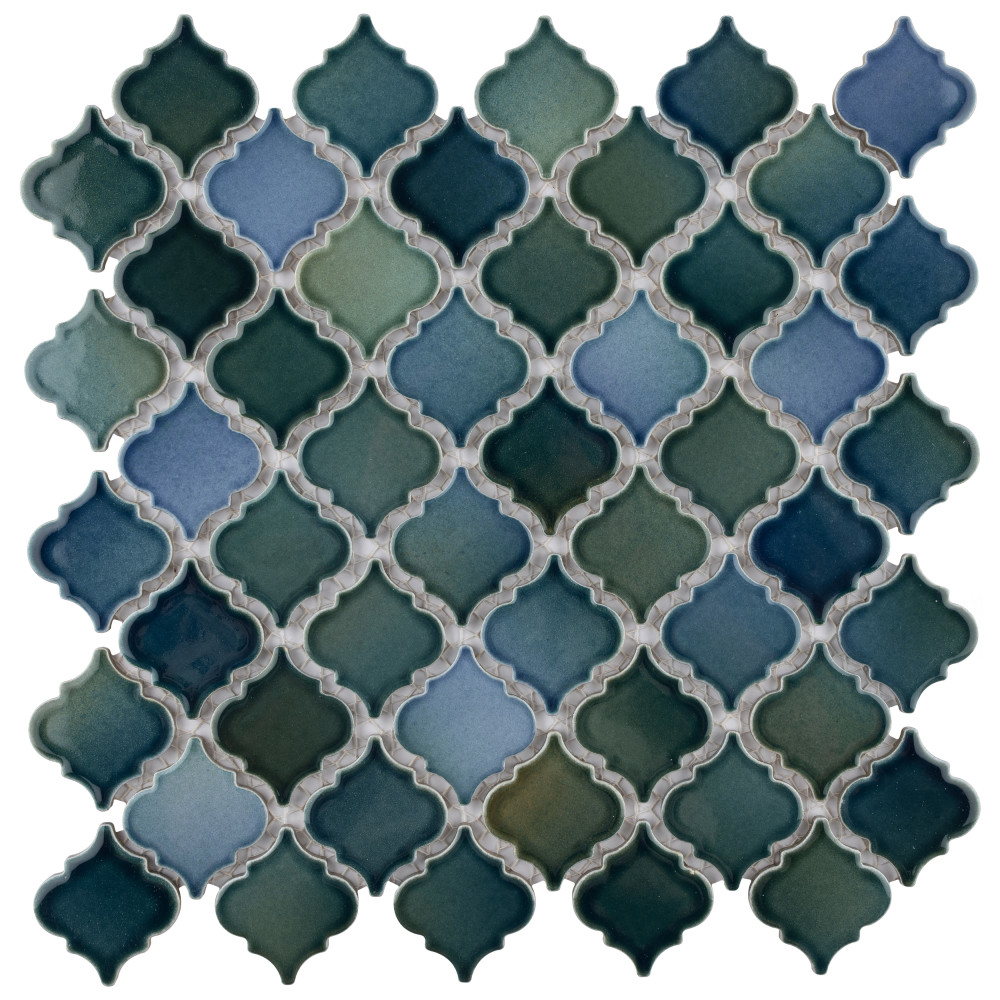 Hudson Tangier Lagoon 12-3/8 in. x 12-3/8 in. Porcelain Mosaic Tile