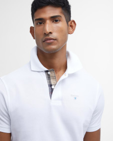 Tartan Pique Polo Shirt White-Dress