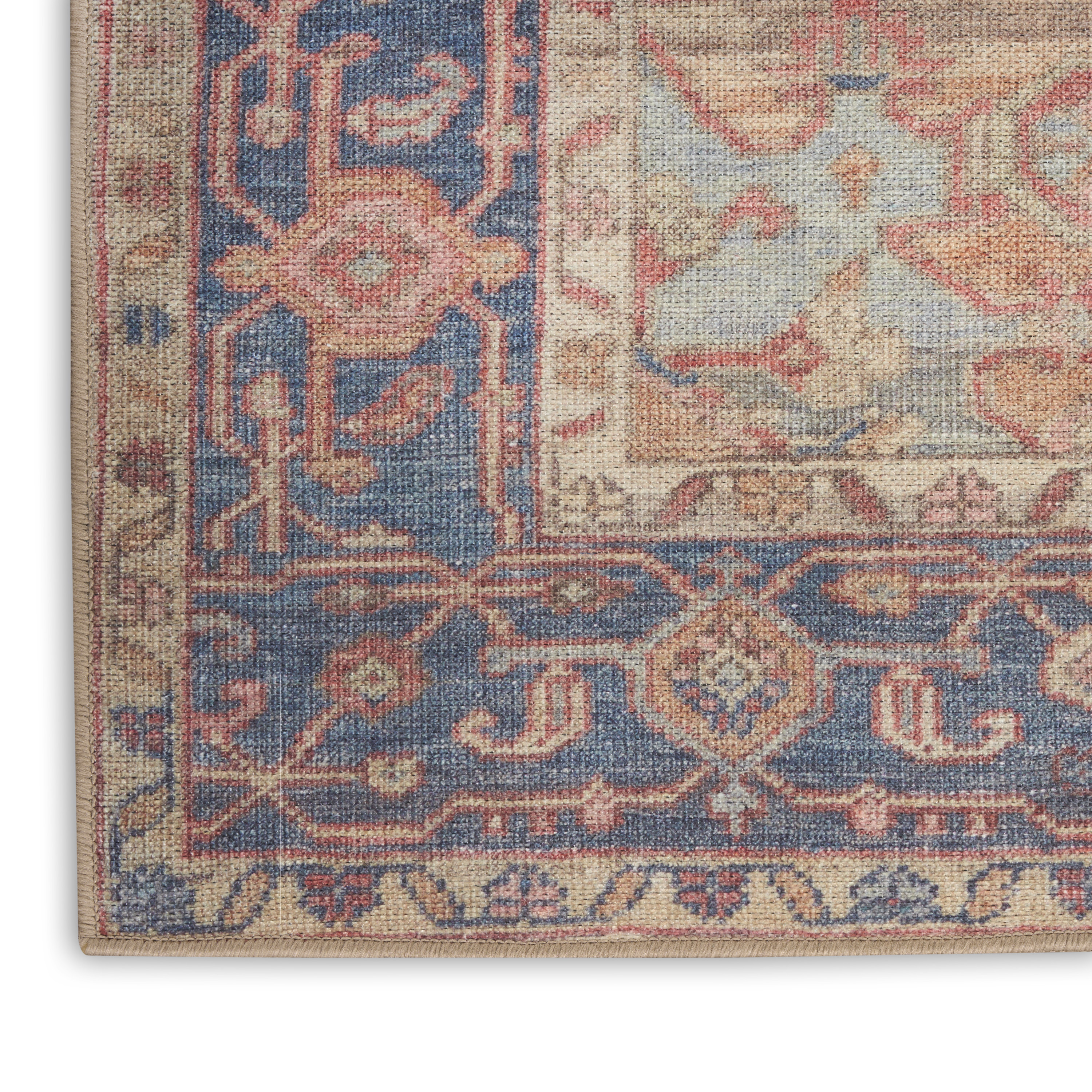 Nourison Vintage Washables 4' x 6' Blue Coral Vintage Indoor Rug