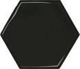 Playscapes Pitch Black 4″ Hexagon Wall Tile Glossy