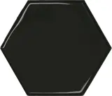 Playscapes Pitch Black 4″ Hexagon Wall Tile Glossy