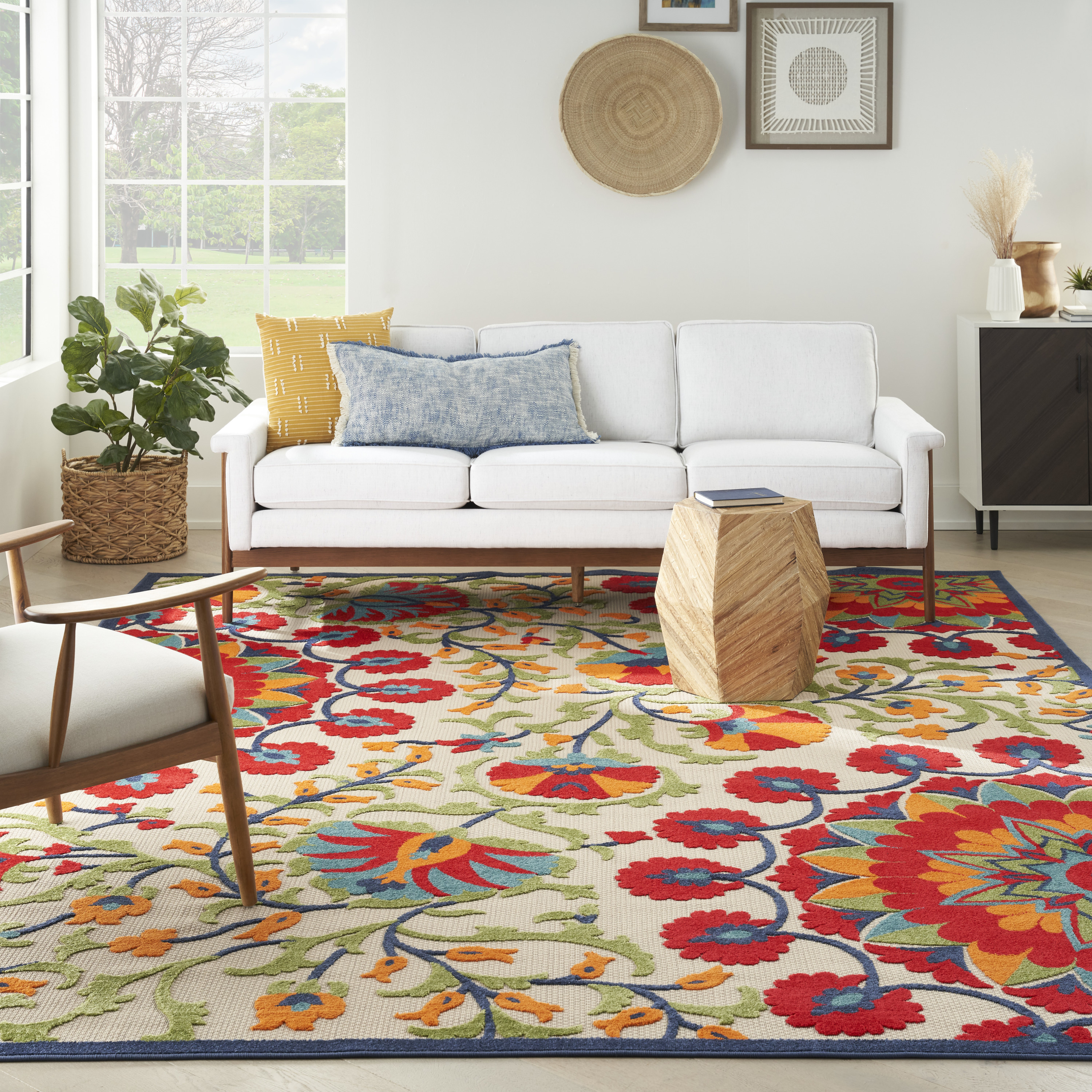 Nourison Aloha 10' x 14' Red Multicolor Transitional Rug