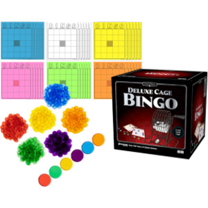 Classic Bingo Kit, Group Activity Set with Bingo Cage, Cards & Counters