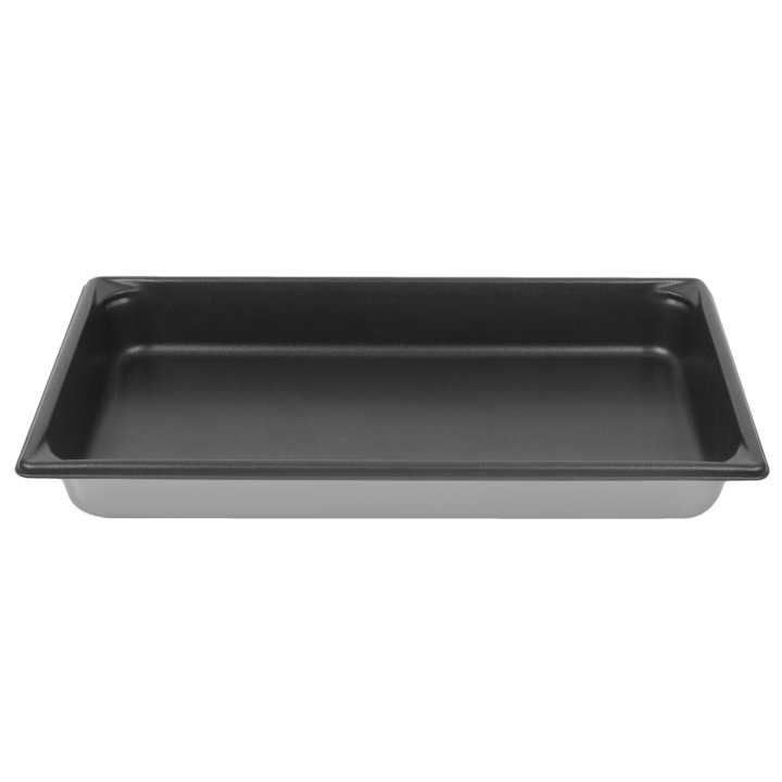 Full-size 2 ½-inch-deep Super Pan V® stainless steel steam table pan with Steel Coat x3™ nonstick coating