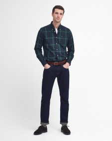 Wetheram Tailored Long-Sleeved Shirt Green Loch