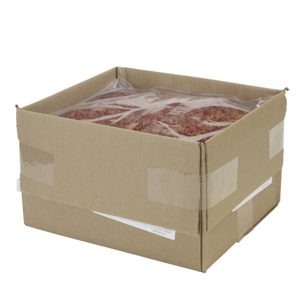 HORMEL(r) Bacon Topping, Extra Cooked, 3/8 inch, 2/5 lb . C1RM - Front Right Open Case (Hi Res)