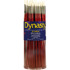 Finest White Synthetic Round Brush Canister, 60 Brushes