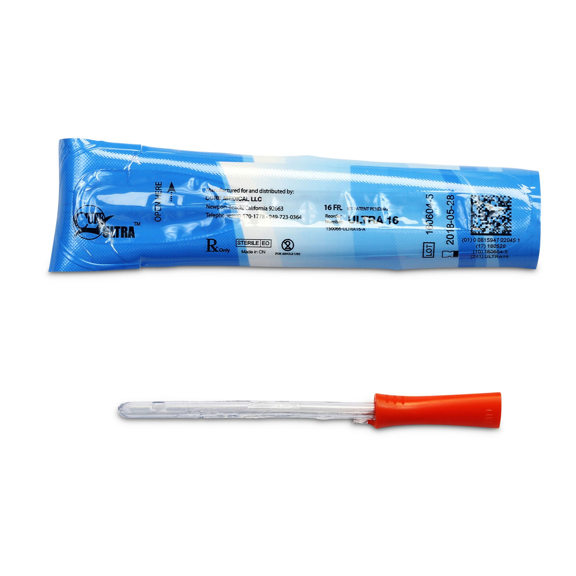 Cure Ultra™ Urethral Catheter, 16 Fr., Female, Straight