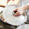 10 ¾-inch Wear-Ever® domed aluminum cover with satin finish and dipped handle
